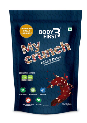 Bodyfirst My Crunch, Chia & Dates Mini Nutrition Bites | Day Pack of 30